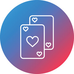 Playing Cards Line Gradient Circle Background Icon