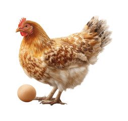 Fototapeta premium Chicken laying egg on farm animal natural