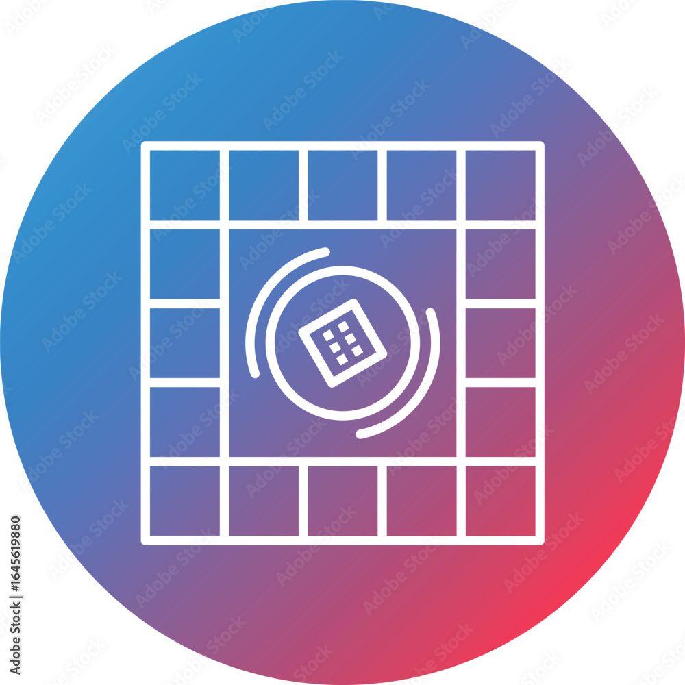 Poster board game line gradient circle background icon