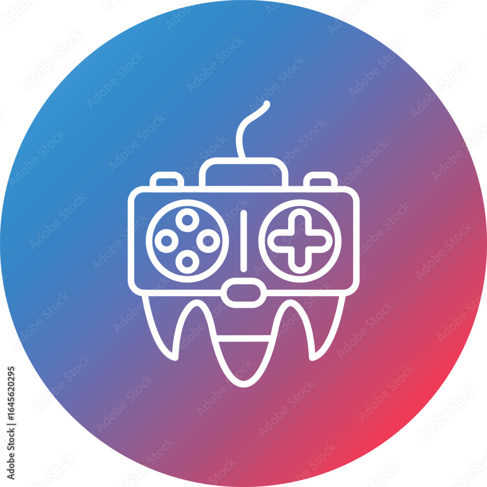 Aufkleber game console line gradient circle background icon