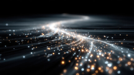Conceptual illustration of digital twin technology with glowing data flows and interconnected systems