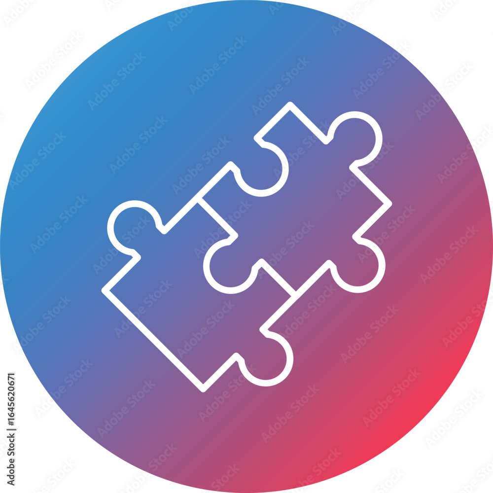 Poster puzzle line gradient circle background icon