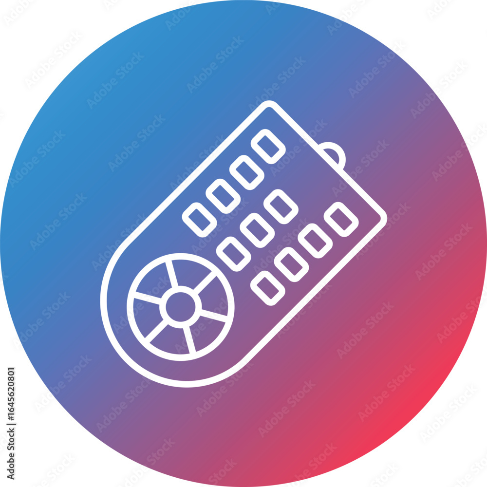 Poster remote control line gradient circle background icon