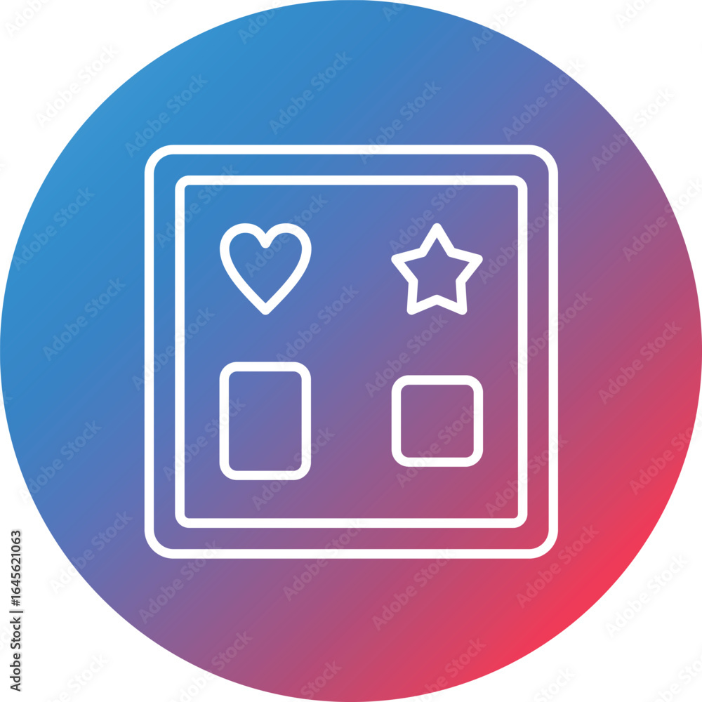 Poster shape toy line gradient circle background icon