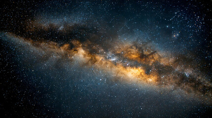 Obraz premium The magnificent Milky Way seen from a solar-powered space ship in the middle of its journey