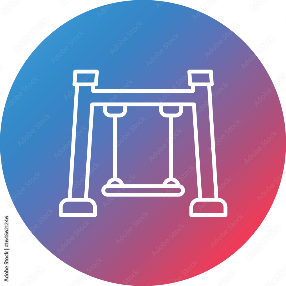 Poster swing line gradient circle background icon