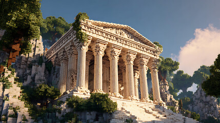Fototapeta premium A Greek temple glowing under the midday sun (1)