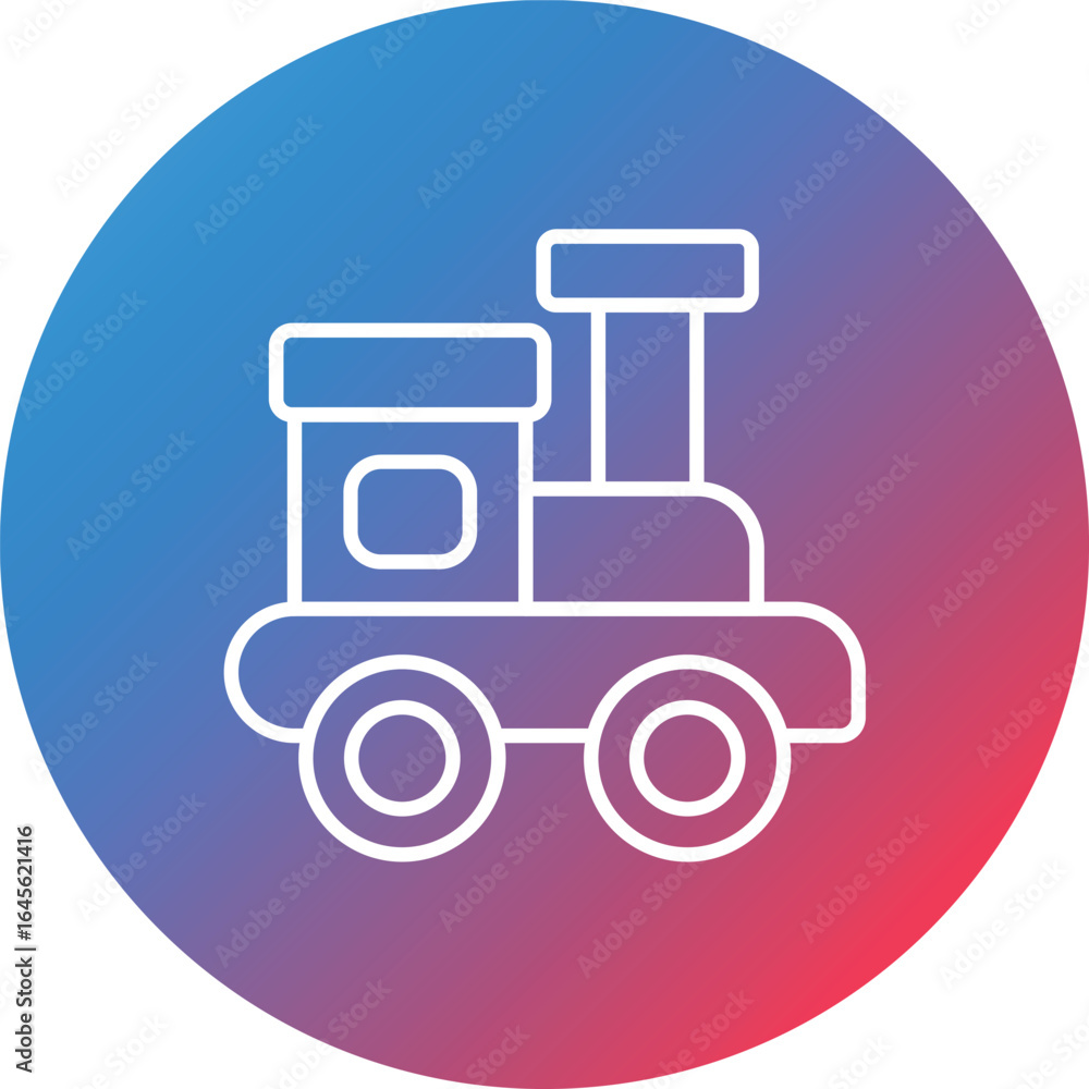Poster train line gradient circle background icon