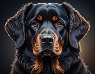 Close-up portrait of a black dog