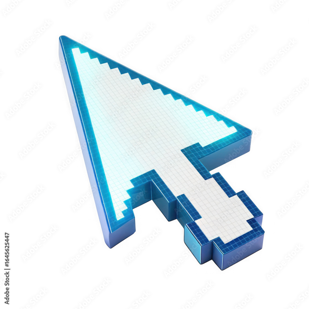 Fototapete pixelated computer mouse cursor arrow isolated on transparent background