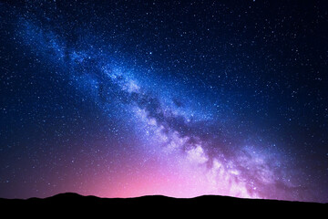Milky Way Galaxy Over Mountain Horizon