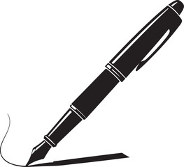 Illustration of a fountain pen with ink isolated on white background for writing and drawing