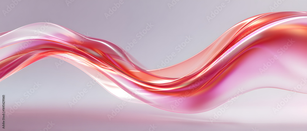 Aufkleber stunning pink and red wave flowing gracefully against a soft background creating a bold and artistic