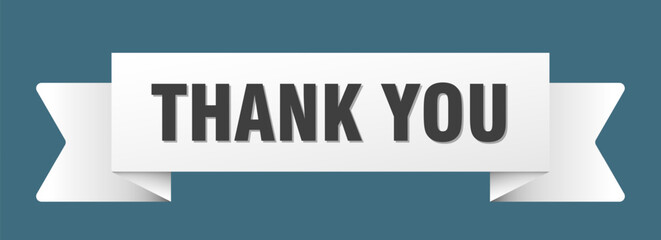 thank you ribbon isolated on transparent background. thank you ribbon