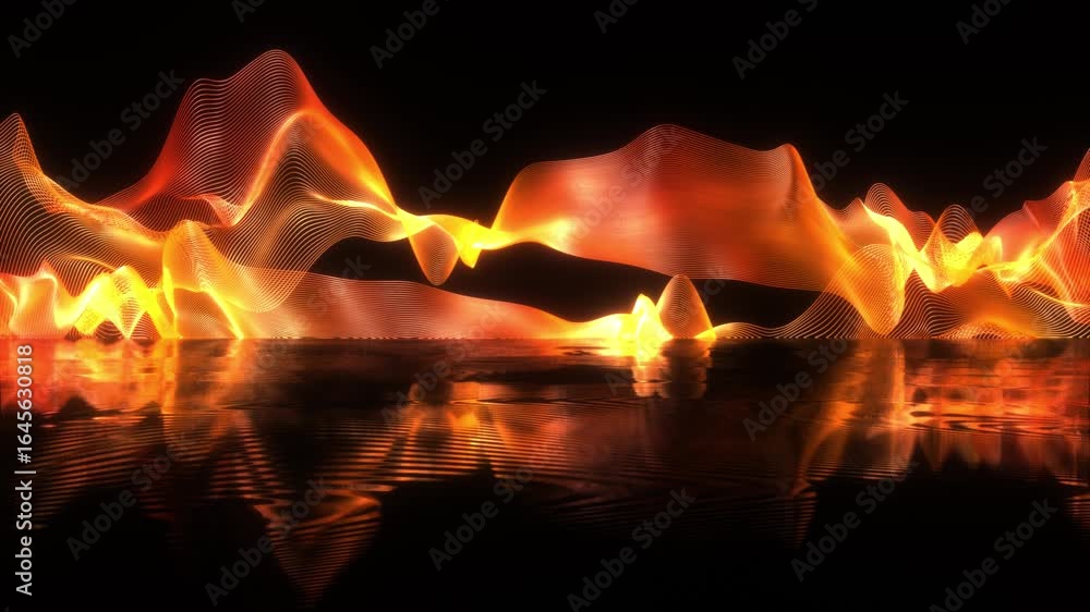Poster glowing ripple wave background futuristic abstract motion loop