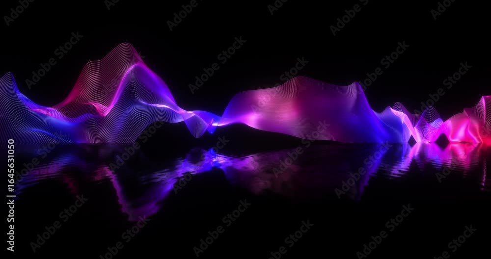 Poster glowing ripple wave background futuristic abstract motion loop