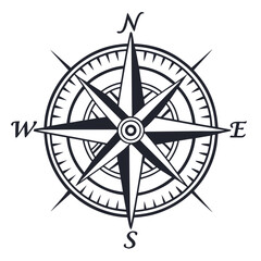 compass on a white background