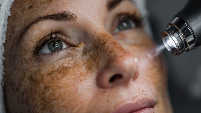 Laser pigmentation removal beam targeting dark spot