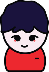 a smiling black-haired boy with a happy expression