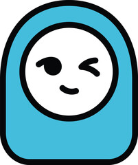 Fototapeta premium a smiling face of a blue character winking