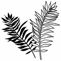 black and white leaves