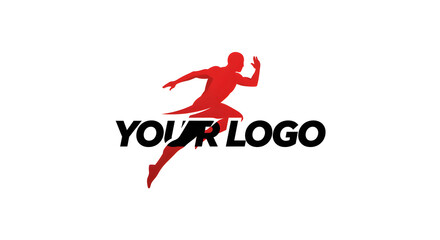 Athletic runner icon vector logo template, a dynamic symbol for a sports or fitness company identity.