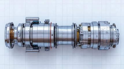 Crosssectional technical drawing of a gas turbine engine s fan hub, highlighting structural integrity and load distribution