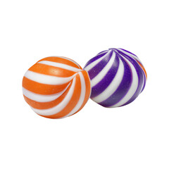 Obraz premium Two colorful striped candies isolated on transparent background