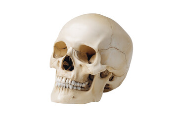 Naklejka premium Human skull isolated on transparent background