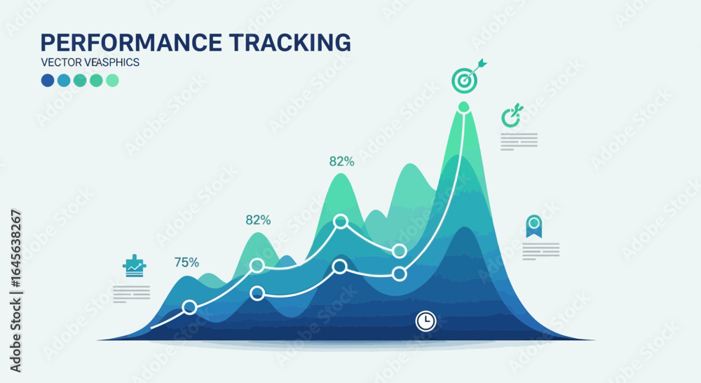 Poster dynamic performance tracking visual emphasizing growth and achievement