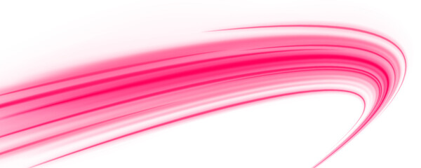 High speed IT technology concept, abstract stripes as data transfer on white background in png format. A colorful motion background of city light trails.	