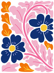 Obraz premium pink blue abstract floral background