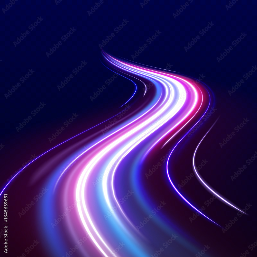 Aufkleber neon swirls with light effect in the form of a spiral. laser beams, horizontal light rays. particle 