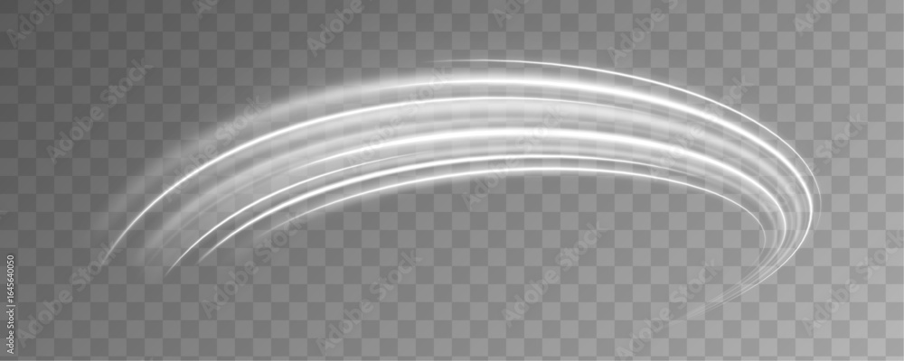 Poster white bright blurred light lines in wave and speed motion. abstract vector fire circles, sparkling s