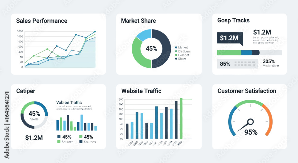 Aufkleber innovative dashboard infographic presenting business data and statistical analysis