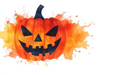 Naklejka premium Halloween Pumpkin Art - Spooky Jack O' Lantern Design