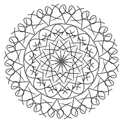 Black and white lines interweave like beautiful flower petals for screen printing.