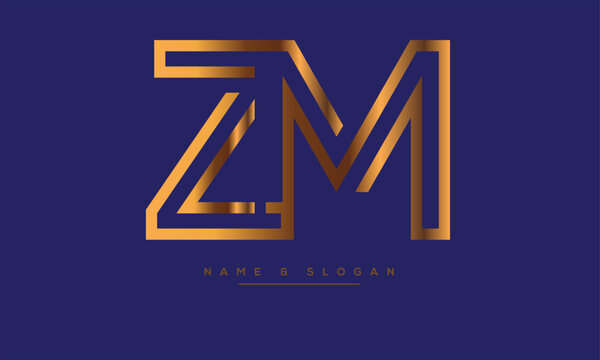 ZM, MZ, Z, M Abstract Letters Logo Monogram