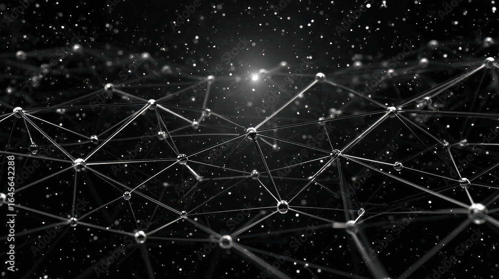 Poster network connection - abstract data, nodes & connectivity