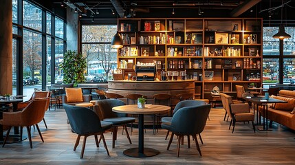 Interior of modern cafe