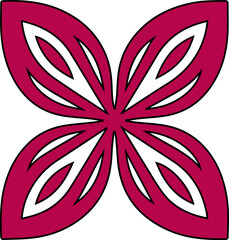 Abstract Four-Petal Geometric Flower Icon