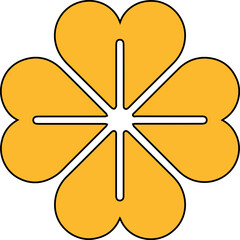 Abstract Four-Petal Geometric Flower Icon