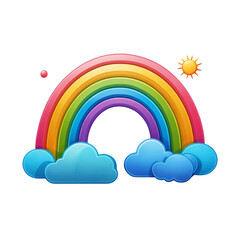 Lively Cartoon Rainbow Arc with a Modern and Abstract Style: A cheerful and optimistic illustration for diversity, happiness, and positive themes