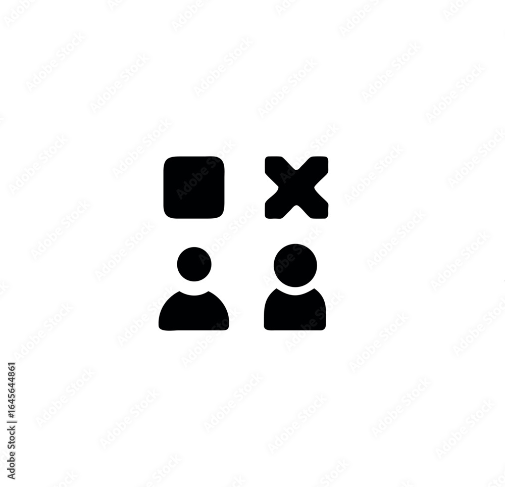 Poster modern app icon silhouette collection with multiple color options