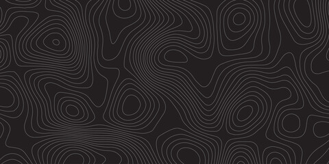 Abstract topographic lines pattern black and white background	