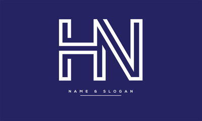 Fototapeta premium HN, NH, H, N Abstract Letters Logo Monogram