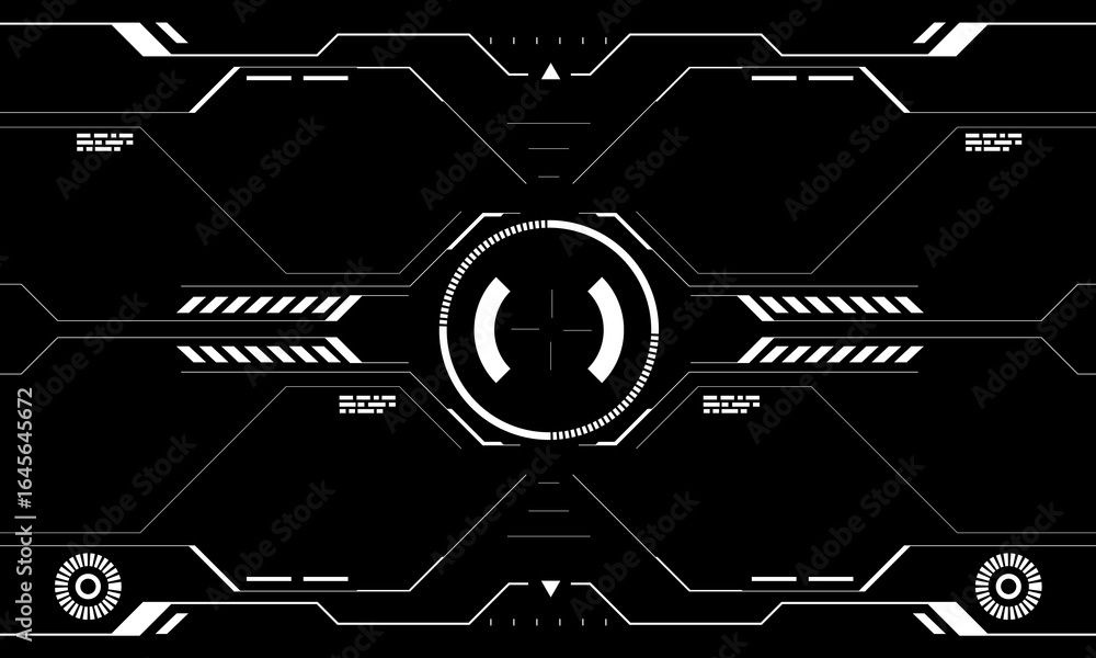 Aufkleber hud sci-fi interface screen view white circular geometric design virtual futuristic technology creat
