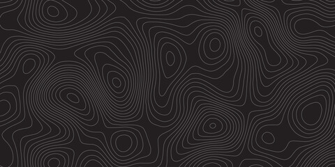 Abstract topographic lines pattern black and white background	