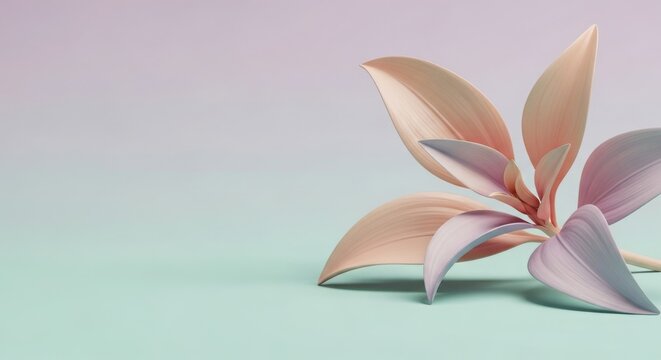 Pastel Flower Bloom Close Up with Soft Light and Minimalist Background for Serene and Artistic Imagery