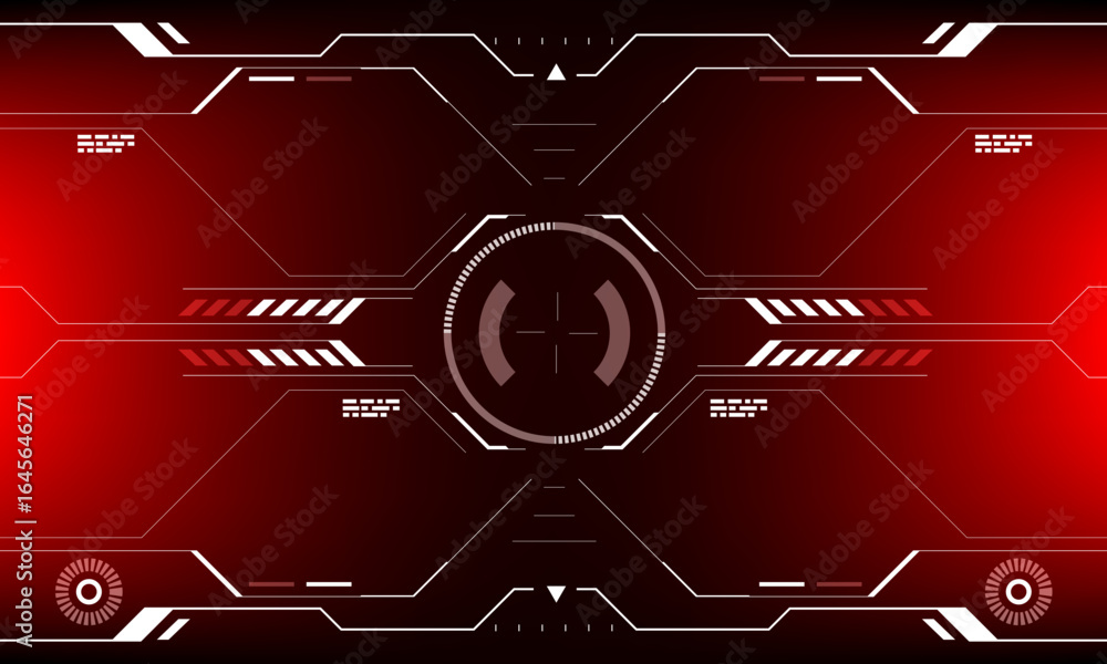 Poster hud sci-fi interface screen view white circular geometric design virtual futuristic technology creat